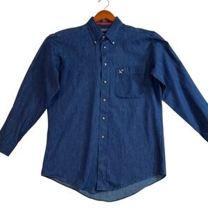 Hathaway button down 100% cotton shirt in a denim color.